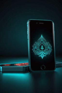 Smartphone with casino app interface