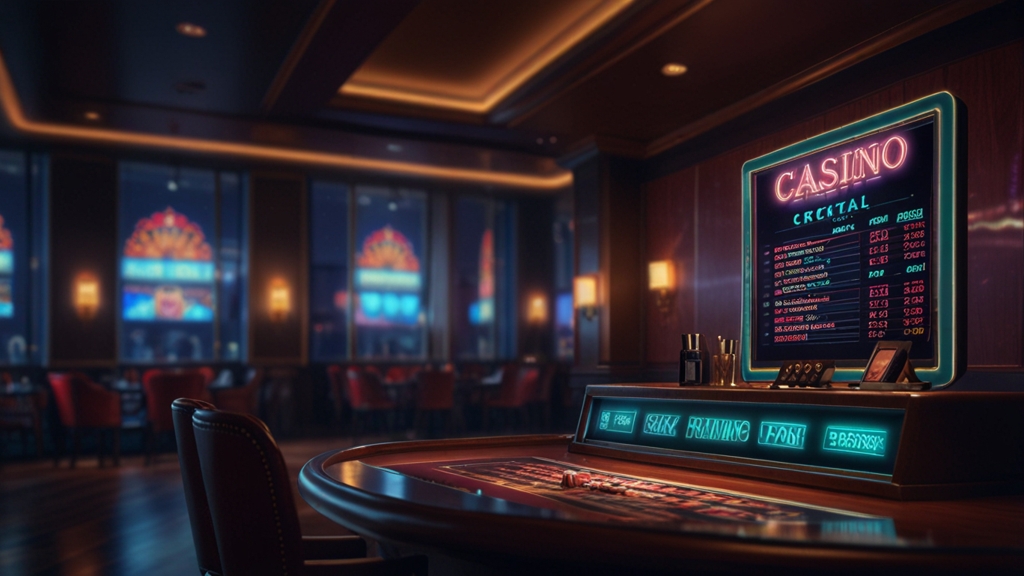 Casino account setup screen beside a glowing registration tablet