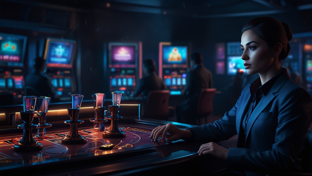 Withdrawal timer and pending cashier screen in a dark casino control room